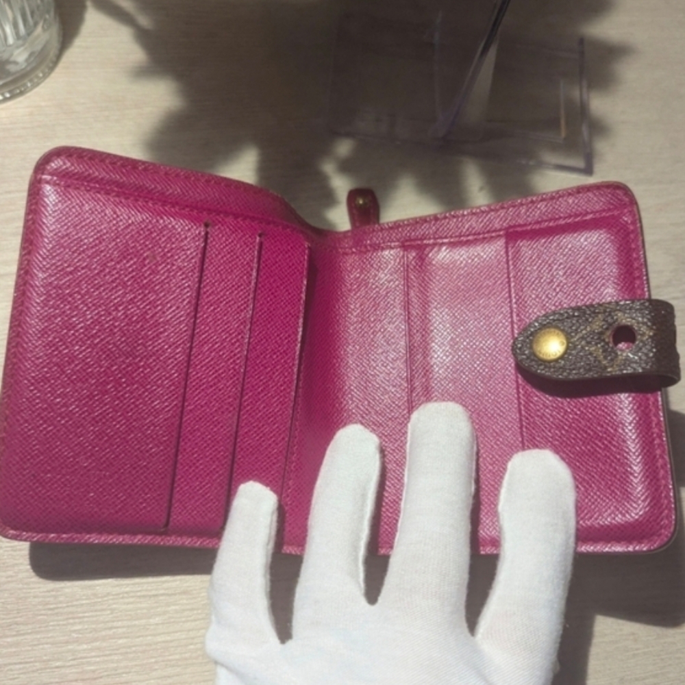 Louis Vuitton Perforated Metallic Brown Wallet with Magenta Interior - Picture 3 of 15
